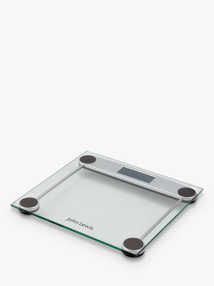 John Lewis Digital Glass Bathroom Scale - view 2, White