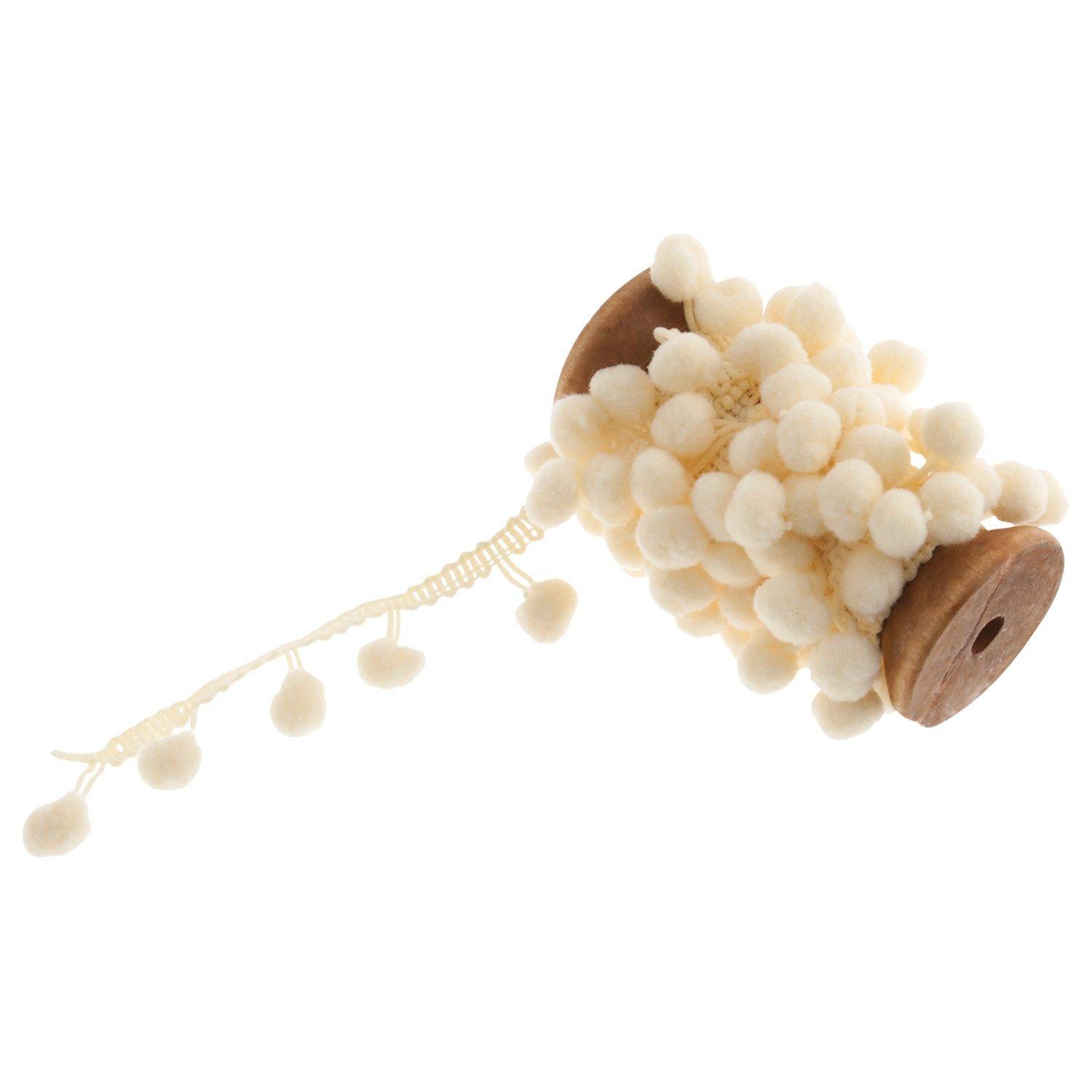 John Lewis Pom Pom Trim on Wooden Spool, 2m