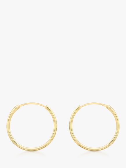 IBB 9ct Gold Hoop Earrings, Gold, Gold