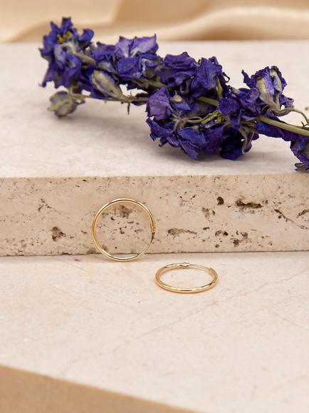 IBB 9ct Gold Hoop Earrings, Gold - view 2, Gold