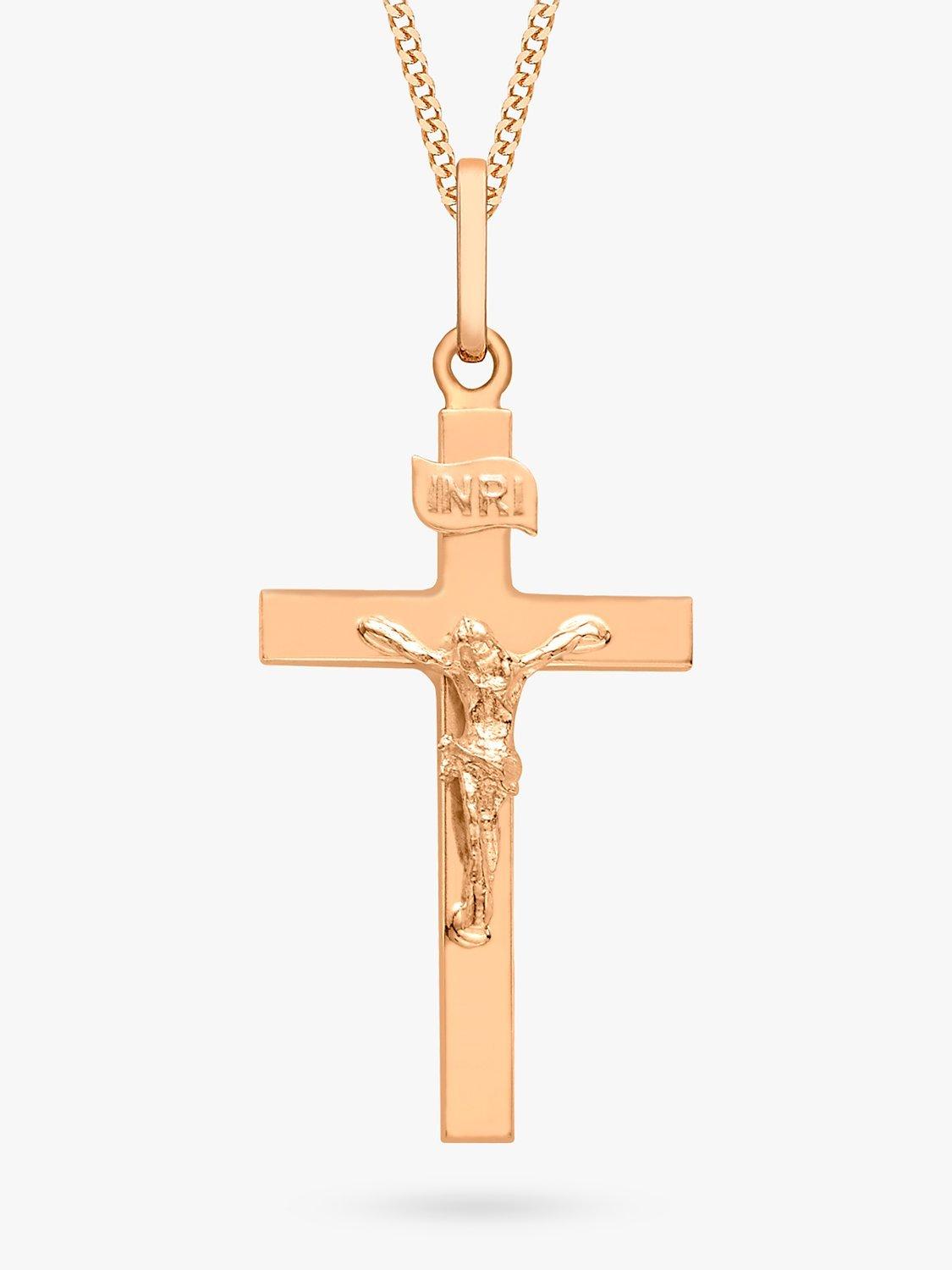 IBB 9ct Rose Gold Cross Pendant Rose Gold