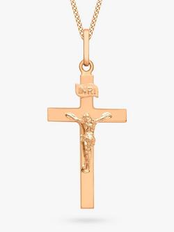 IBB 9ct Rose Gold Cross Pendant, Rose Gold, Rose Gold