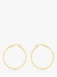IBB 18ct Yellow Gold Rectangular Tube Creole Earrings, Yellow Gold