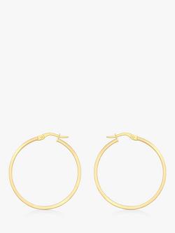 IBB 18ct Yellow Gold Rectangular Tube Creole Earrings, Yellow Gold, Yellow Gold