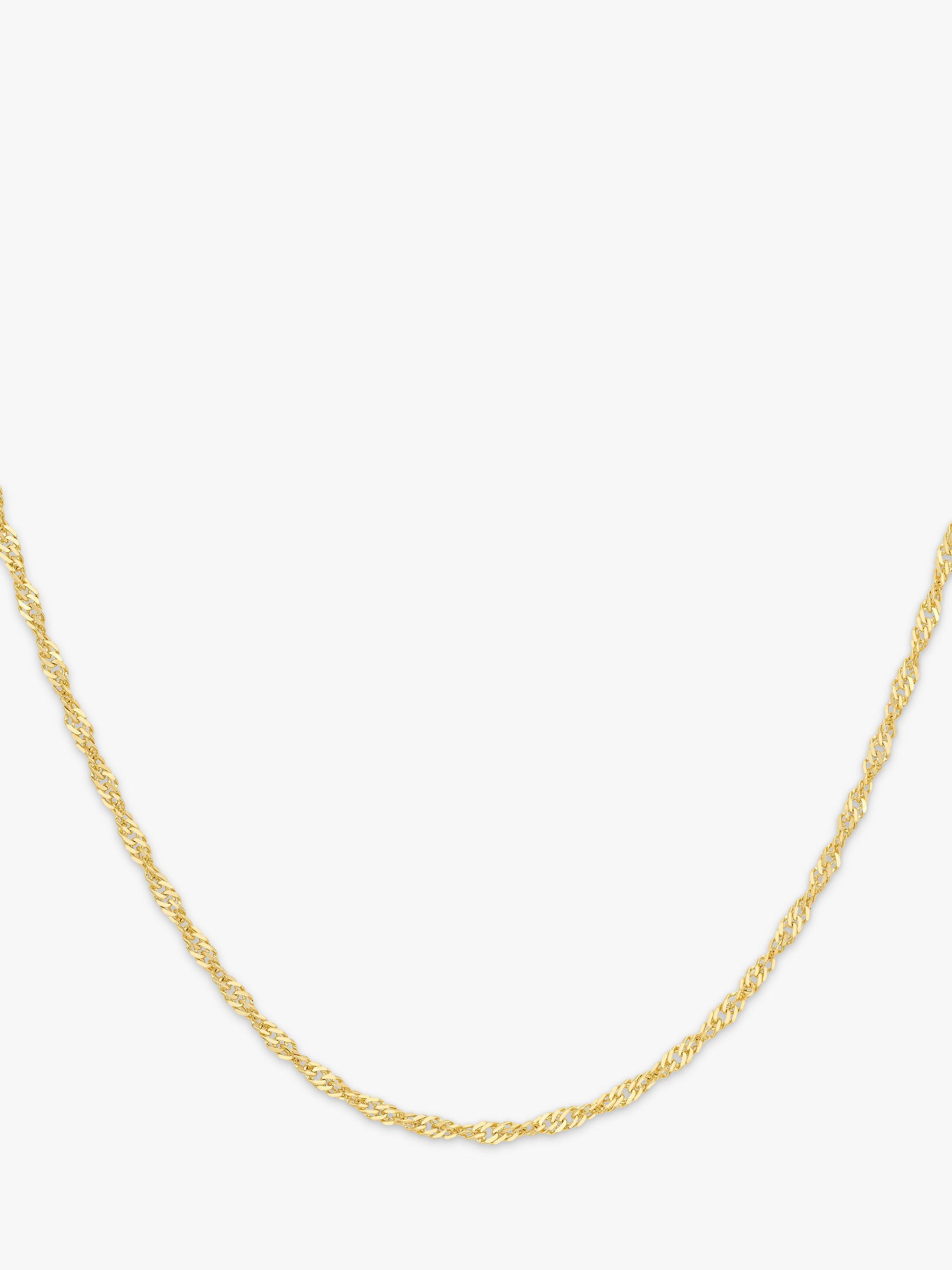 Product image 1 of 4, which shows IBB 18ct Yellow Gold Twist Curb Chain Necklace, Yellow Gold