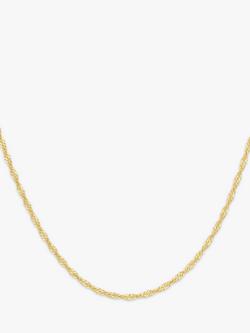 IBB 18ct Yellow Gold Twist Curb Chain Necklace, Yellow Gold, Gold