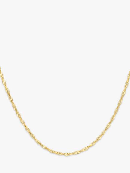 IBB 18ct Yellow Gold Twist Curb Chain Necklace, Yellow Gold, Gold