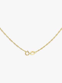 IBB 18ct Yellow Gold Twist Curb Chain Necklace, Yellow Gold - view 2, Gold