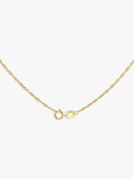 IBB 18ct Yellow Gold Twist Curb Chain Necklace, Yellow Gold - view 2, Gold