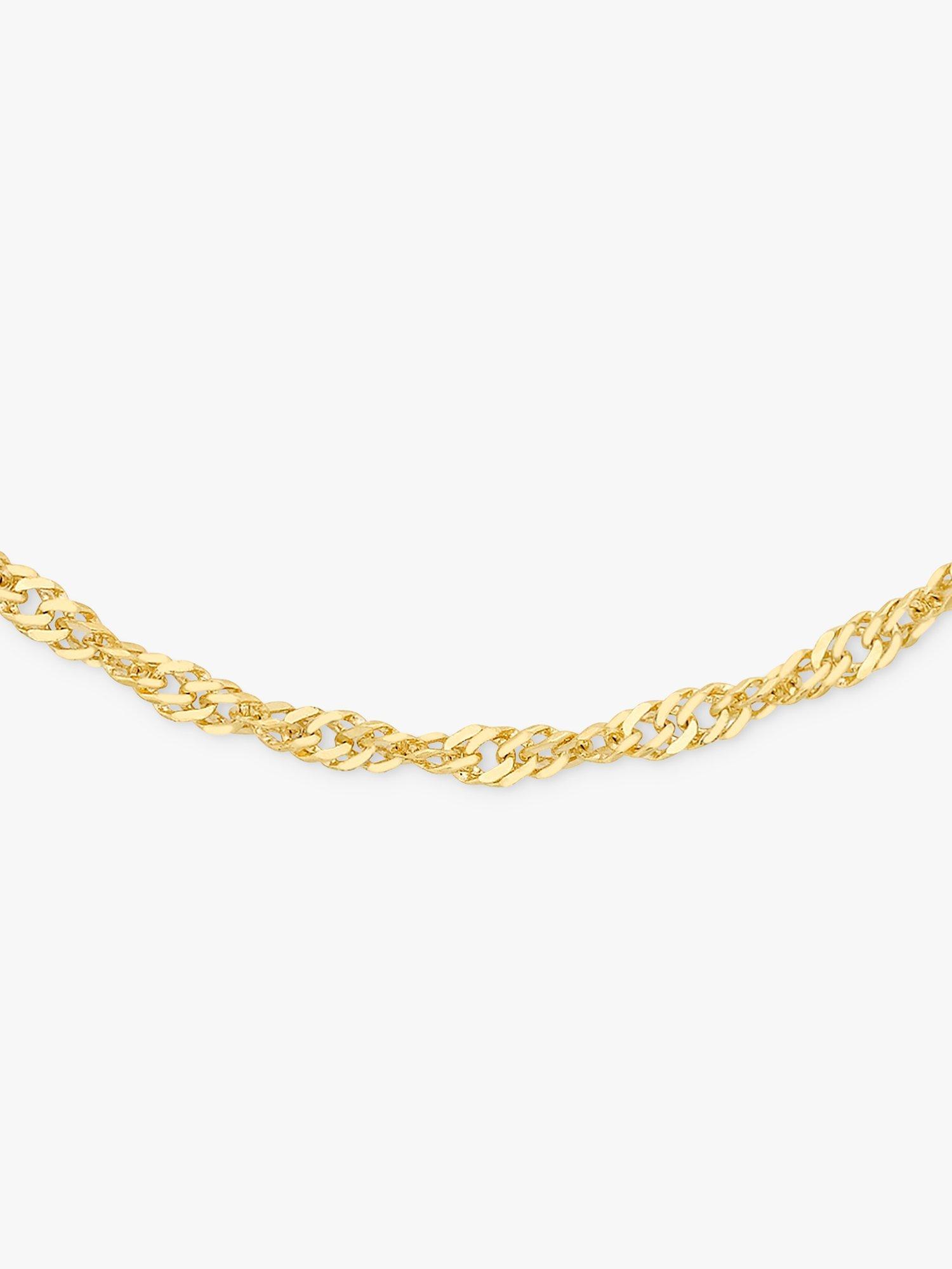 Product image 3 of 4, which shows IBB 18ct Yellow Gold Twist Curb Chain Necklace, Yellow Gold
