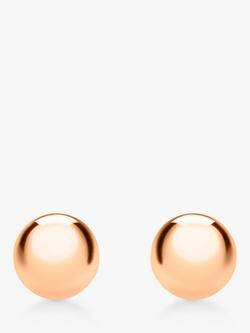 IBB 18ct Rose Gold Ball Stud Earrings, Rose Gold