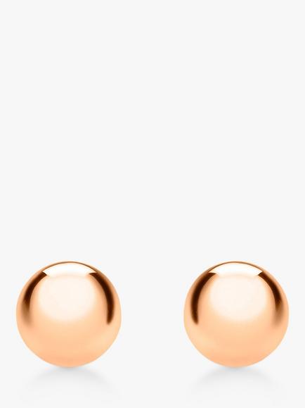 IBB 18ct Rose Gold Ball Stud Earrings, Rose Gold
