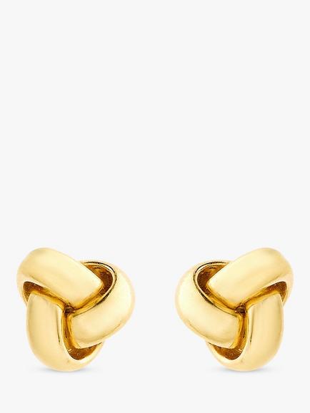 IBB 18ct Yellow Gold Knot Stud Earrings, Yellow Gold, Gold