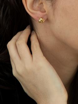 IBB 18ct Yellow Gold Knot Stud Earrings, Yellow Gold - view 2, Gold