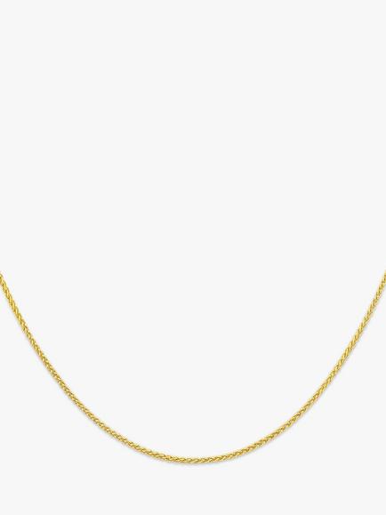 IBB 18ct Yellow Gold Spiga Chain Necklace, Yellow Gold, Yellow Gold