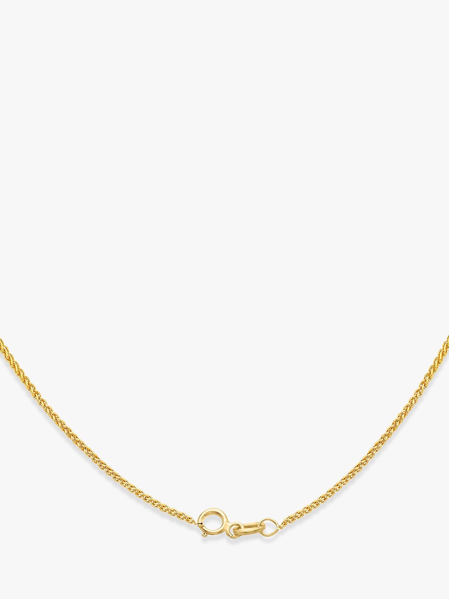 Product image 3 of 4, which shows IBB 18ct Yellow Gold Spiga Chain Necklace, Yellow Gold