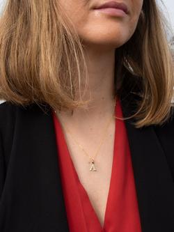 IBB 9ct Gold Cubic Zirconia Initial Pendant Necklace - view 2, A