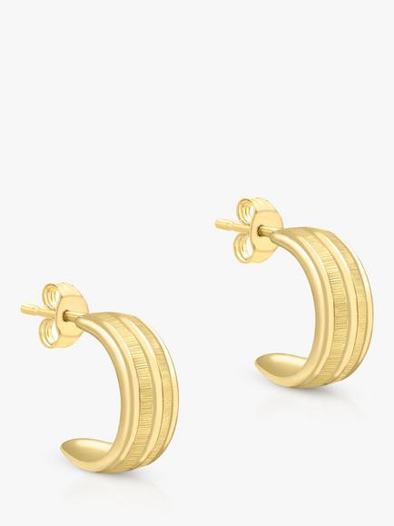 IBB 9ct Gold Half Band Earrings, Gold, 