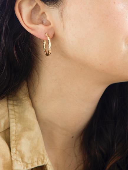IBB 9ct Gold Twist Creole Earrings, Gold - view 2, Gold