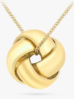 IBB 9ct Gold Knot Pendant Necklace, Gold