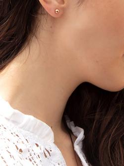 IBB 18ct Rose Gold Ball Stud Earrings - view 2, Rose Gold