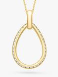 IBB 9ct Gold Cubic Zirconia Outline Teardrop Pendant