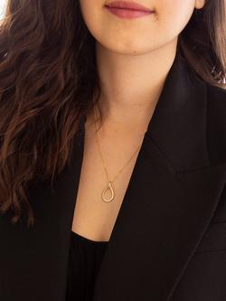 IBB 9ct Gold Cubic Zirconia Outline Teardrop Pendant - view 2, Gold