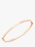 IBB 9ct Rose Gold Rectangular Tube Bangle, Rose Gold