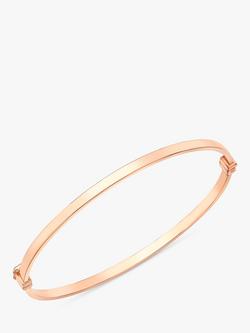 IBB 9ct Rose Gold Rectangular Tube Bangle, Rose Gold, Rose Gold