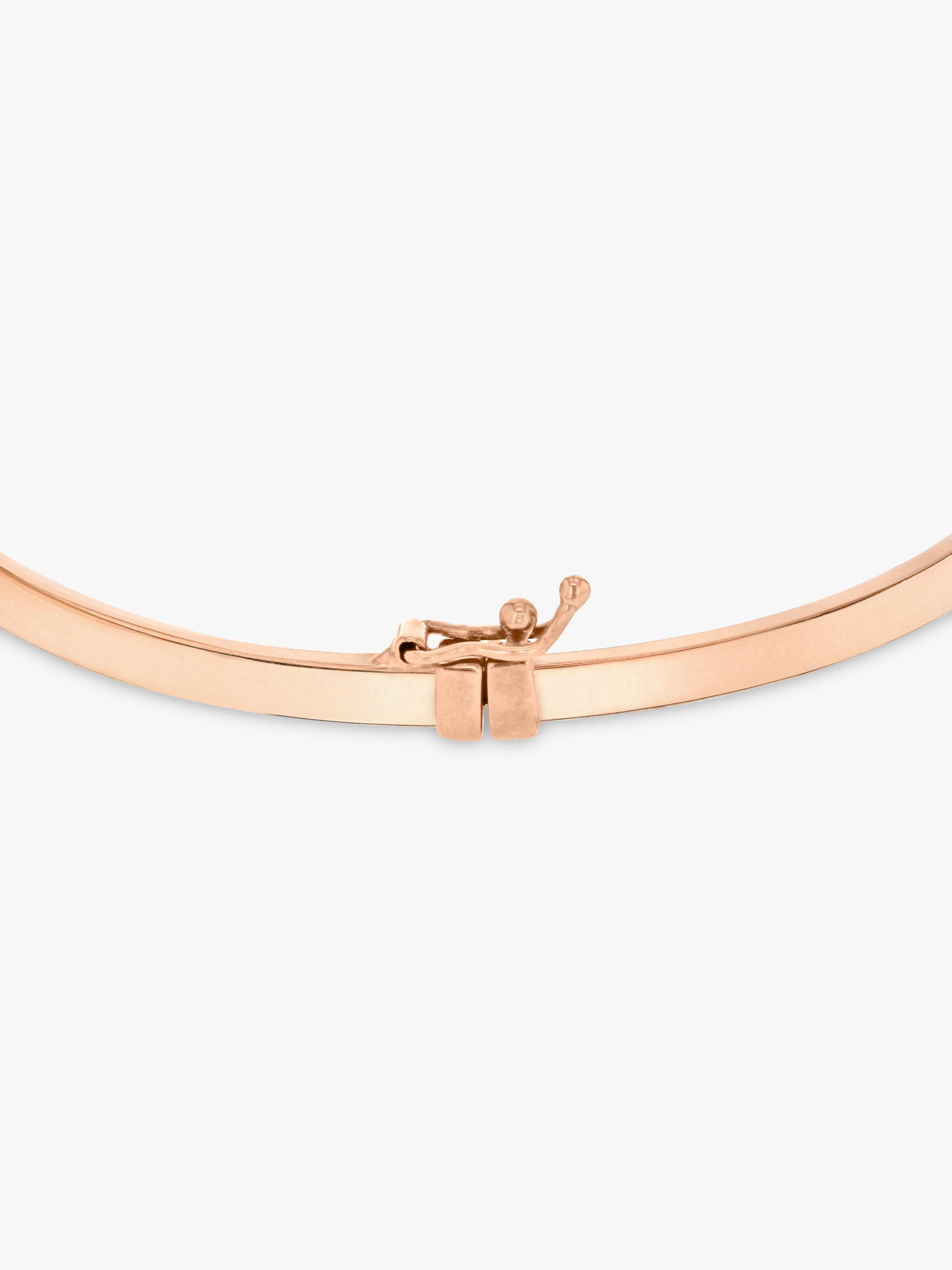 Product image 3 of 4, which shows IBB 9ct Rose Gold Rectangular Tube Bangle, Rose Gold