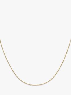 IBB 18ct Gold Diamond Cut Fine Curb Chain Necklace, Gold
