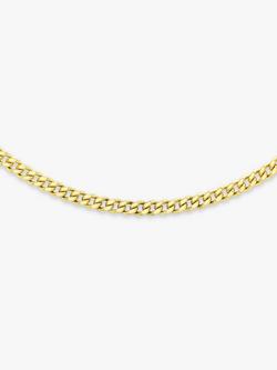 IBB 18ct Gold Diamond Cut Fine Curb Chain Necklace - view 2, Gold