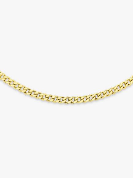 IBB 18ct Gold Diamond Cut Fine Curb Chain Necklace - view 2, Gold