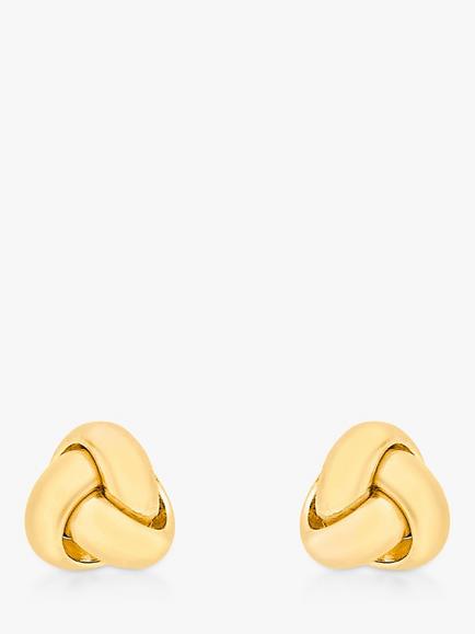 IBB 18ct Yellow Gold Knot Stud Earrings, Yellow Gold, Gold