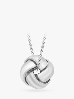 IBB 9ct White Gold Knot Pendant Necklace, White Gold
