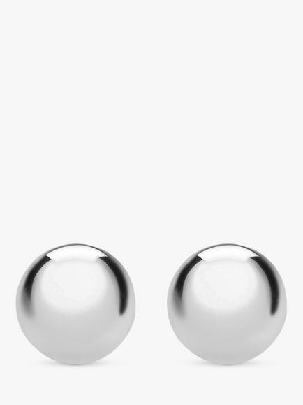 IBB 18ct White Gold Ball Stud Earrings, White Gold