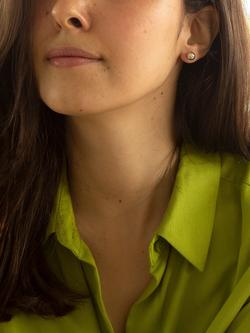 IBB 18ct White Gold Ball Stud Earrings - view 2, White Gold