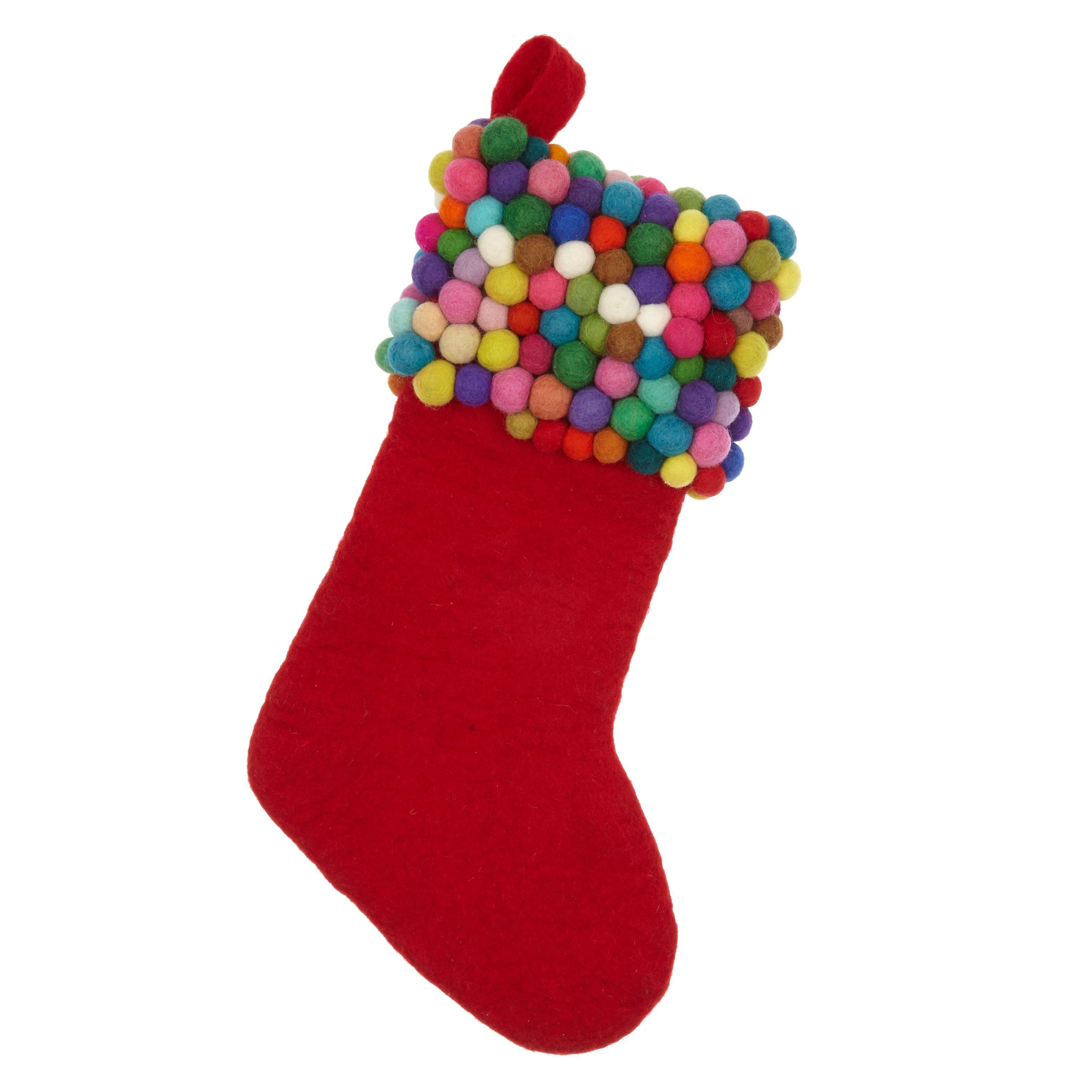 John Lewis Felt Pom Pom Christmas Stocking