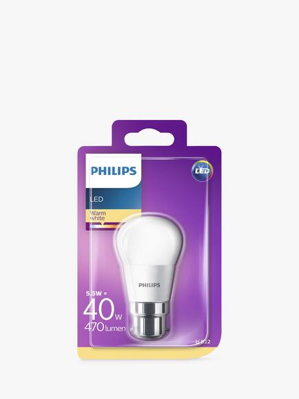Philips 5W BC LED Golf Ball Bulb, Frosted - view 2, Frosted