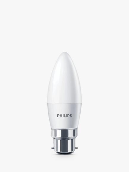 Philips 2.8W BC LED Candle Light Bulb, Frosted, Frosted