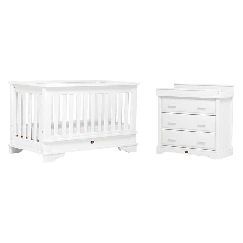 Boori Eton Convertible Plus Cotbed and 3-Drawer Dresser Set, White