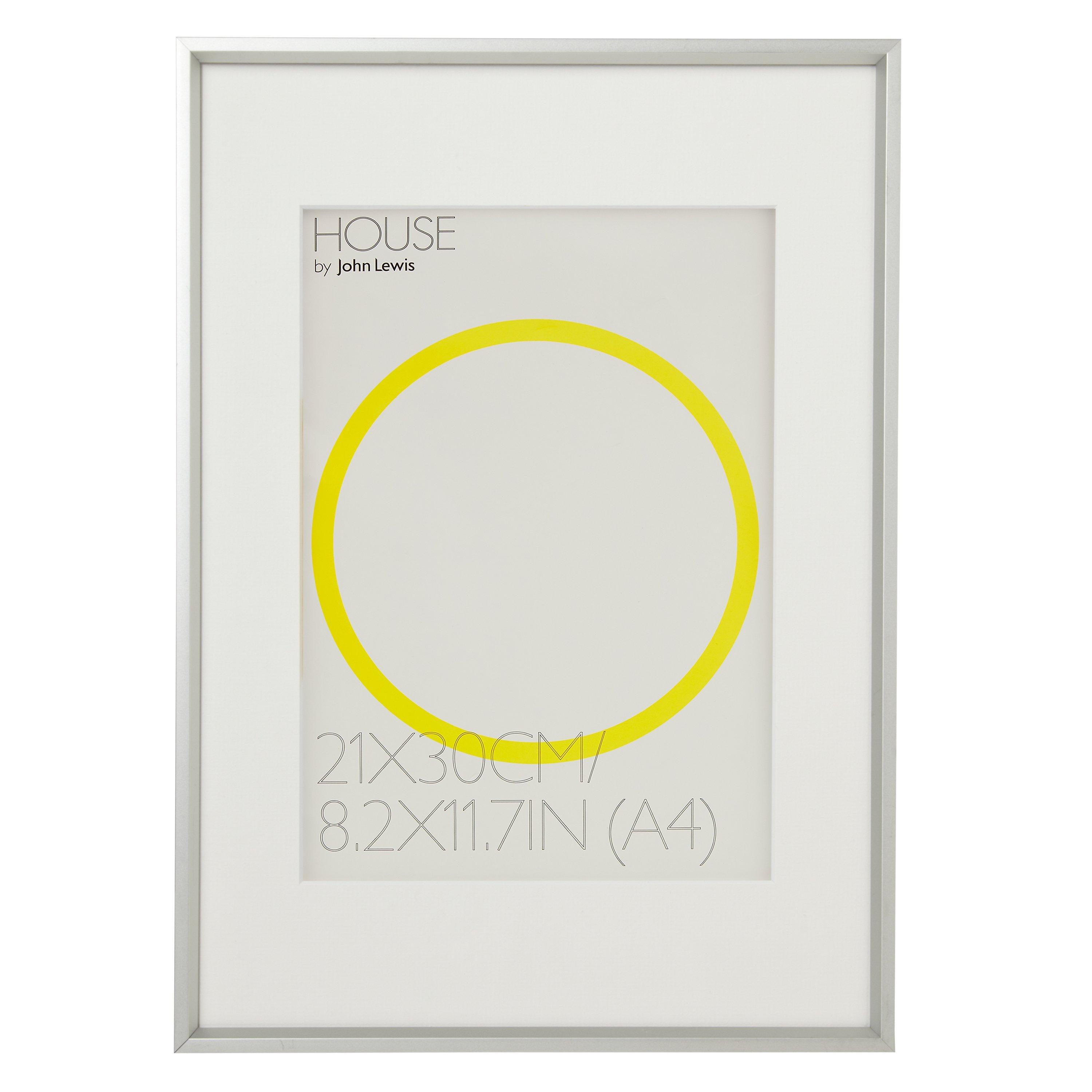 House by John Lewis Aluminium Photo Frame, A3 with A4 Mount, Silver