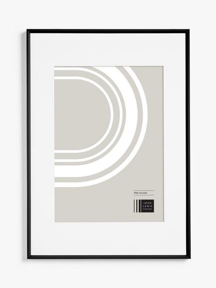 John Lewis Aluminium Photo Frame, A2 with A3 Mount, Black