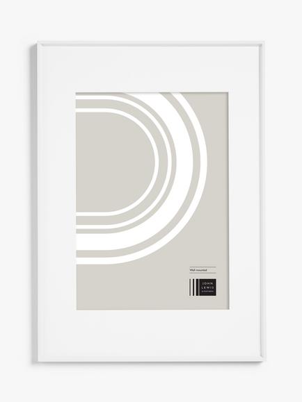 John Lewis Aluminium Photo Frame, A2 with A3 Mount, White