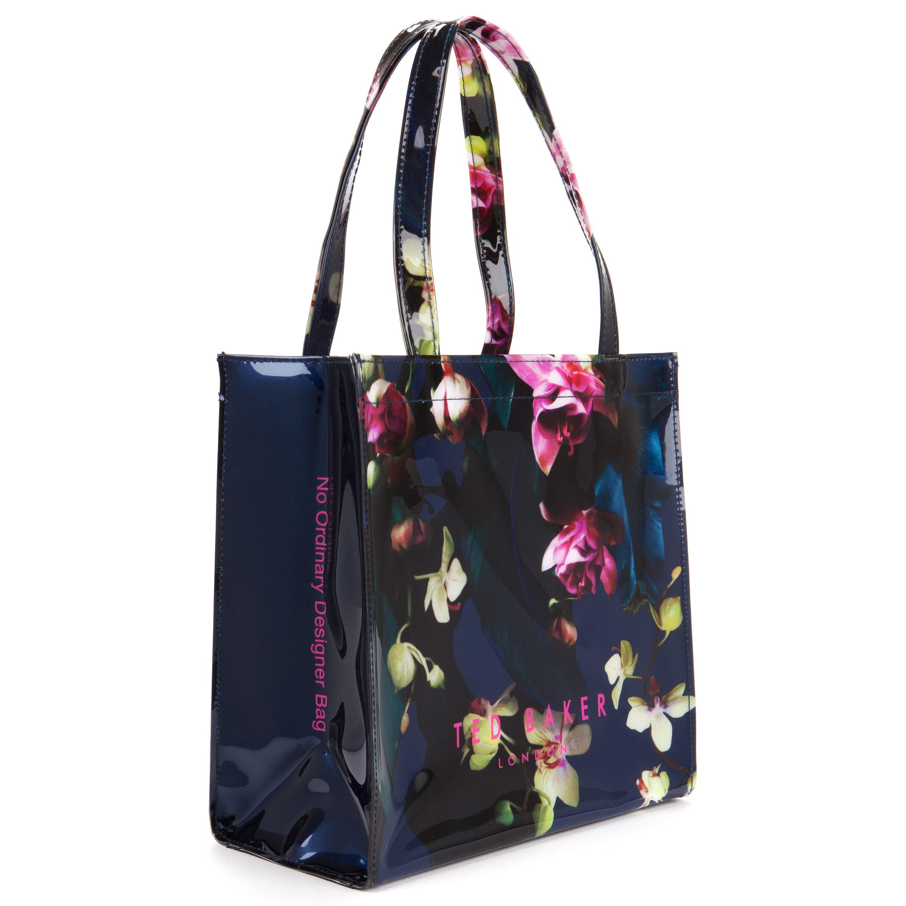 Ted Baker Orecon Small Fuchsia Floral Shopper Bag Navy