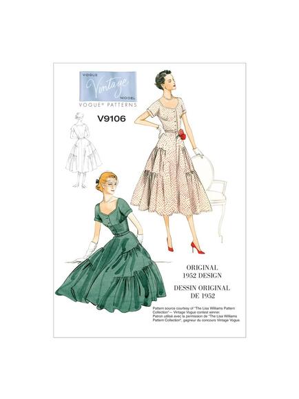 Vogue Women's Vintage Dress and Belt Sewing Pattern, 9106, 