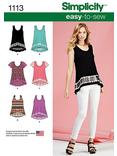 Simplicity Women's Sleeveless Asymmetric Hem Top Sewing Pattern, 1113
