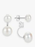 Claudia Bradby Double Pearl Stud Earrings, White