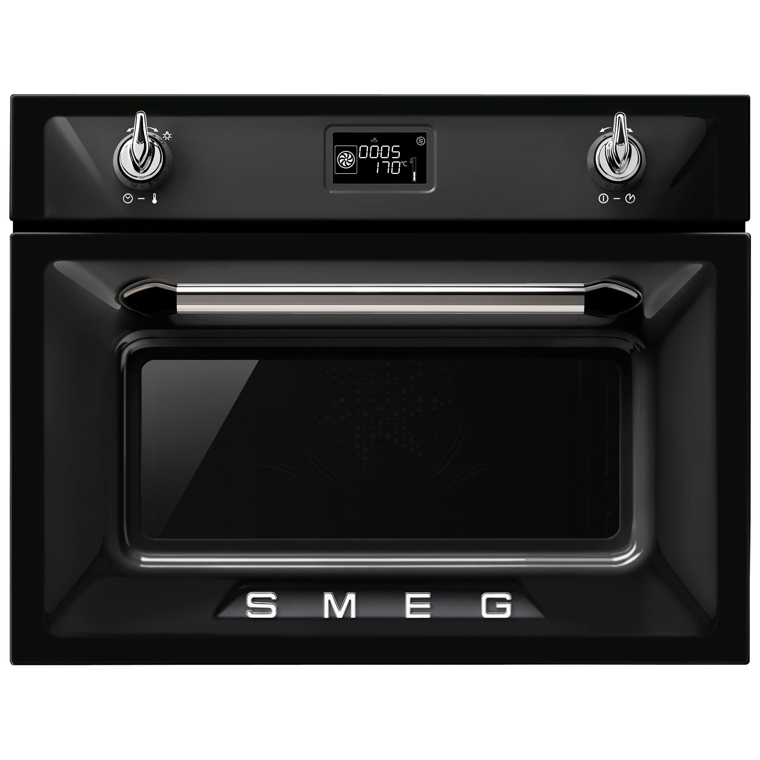 Smeg SF4920MCN Victoria Integrated Compact Combi Microwave Oven, Black