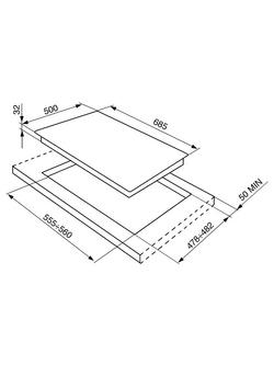 Smeg SR975NGH Victoria Gas Hob, Black - view 2, Black